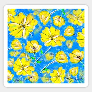 Yellow Flowers by Jan Marvin Sticker